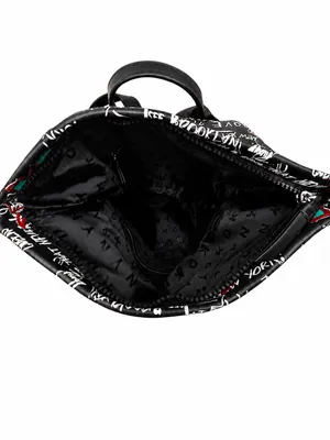 Ambry Bella New Sling Bag Black/White Floral Adjustable Strap 2 Matching Pouches thumbnail 4