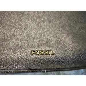 Fossil Piper Toaster‎ leather crossbody bag in a metallic taupe/bronze thumbnail 4