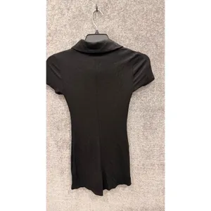 Princess Polly Women Romper 2 Black Ribbed Button Front Short Sleeve Playsuit thumbnail 8