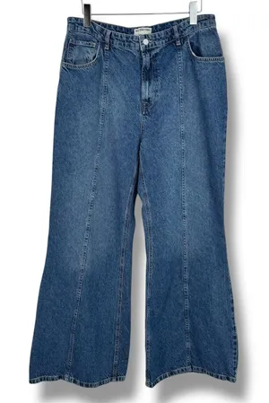 We The Free Wallflower jeans women's 33 wide leg mid rise flare blue denim retro thumbnail 1