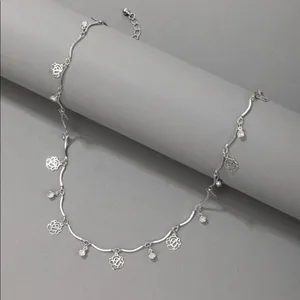 Gorgeous Rose & Bling Charm silver necklace thumbnail 2