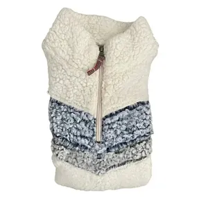 Weatherproof Vintage Fleece Faux Fur off White Blue Boho Soft ¼ Zip Jacket SZ M thumbnail 12