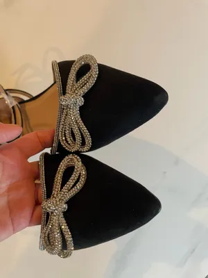 NEW Shoedazzle Women’s Black Flats Shoes Feature Sparkling Doublebow Size US11 thumbnail 5