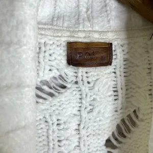 POL White Chenille Open Knit chunky Longline Cardigan thumbnail 3