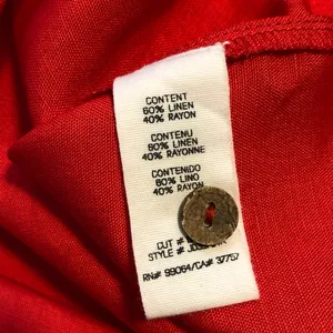 NEW Billabong Love Like Summer Linen Blend Red Dress M thumbnail 10