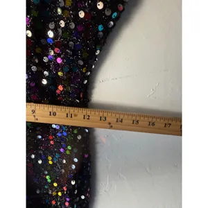 Bear Dance NWT Sparkly Sequin Mini Dress Spaghetti‎ Straps Blk Rainbow Party Clubwear Disco thumbnail 9