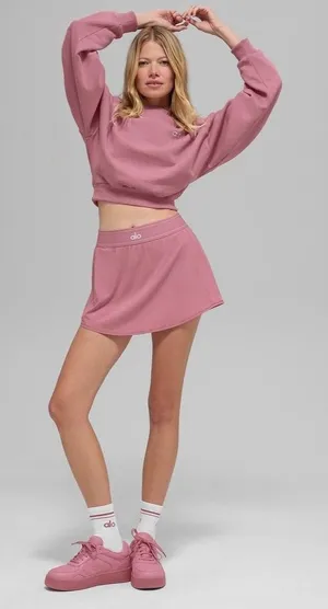 Alo Yoga Match Point Tennis Skirt in Pink Wild Rose- Size Small Sold Out thumbnail 1