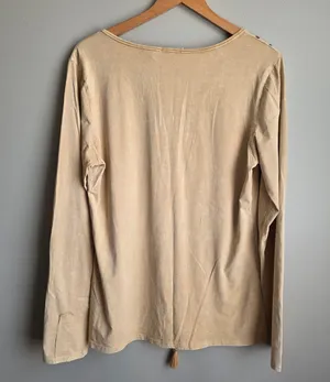 Gimmicks by BKE Tan Long Sleeve Top with Silver Accents thumbnail 2