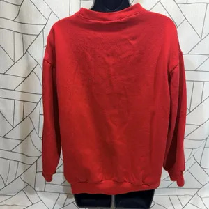 Basic Editions Sweatshirt Womens Large Red Christmas Embroidered Fleece‎ Vintage thumbnail 3
