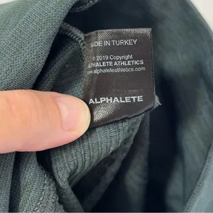 Alphalete green ribbed halo workout activewear’s leggings xs thumbnail 9
