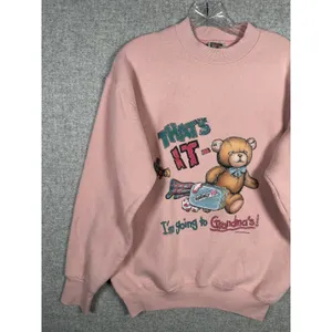 Vintage Grandma Sweatshirt Fruit of the Loom Medium Pink Teddy Bear Long‎ Sleeve thumbnail 11