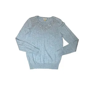 Ann Taylor LOFT Long Sleeve Shirt -‎ Sweater with Rhinestone Accents Size Medium thumbnail 2