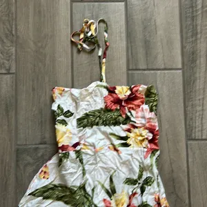 Tropical floral Ruffled Tiered Sundress Pink thumbnail 2