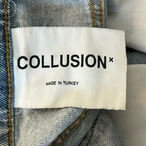 ASOS Collusion x005‎ Straight Leg Light Mineral Blue Wash Mom Jeans thumbnail 7