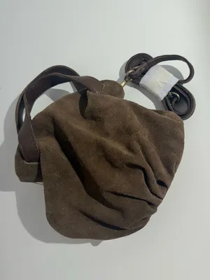 Free People Brown Suede Gathered Suki Mini Tote Bag - Women Bags NWT thumbnail 15