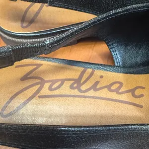 Zodiac Black Leather Slingback Mules with Buckle thumbnail 3