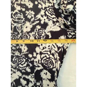 Topshop‎ Women 2 Black White Floral Rose Empire Waist Flutter Sleeve Midi Dress thumbnail 4