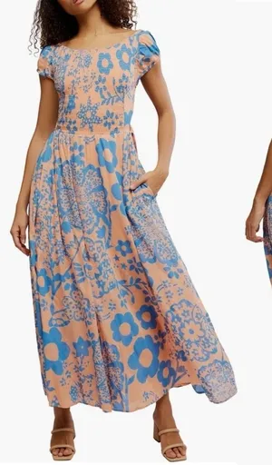 Free People Ultraviolet Maxi Dress, Size Small, Pale‎ Pink/Blue NWT thumbnail 1