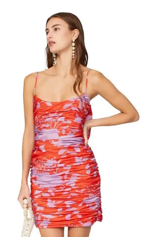 Hutch- Reggy Dress Vibrant Orange and Purple Size 6 thumbnail 1