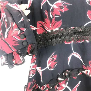Nicholas French Floral Mini Dress Size 2 Silk Long Sleeve Ruffle Aline High Neck thumbnail 11
