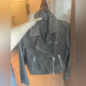 Sale! Topshop Genuine Coffee Brown Suede Moto Jacket Us6 thumbnail 7
