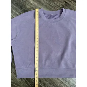 Lululemon Perfectly Oversized Cropped Crew Softstreme Size 12 Velvet Dust thumbnail 2