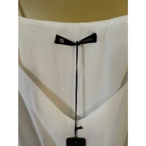 Krisa Mini Dress Womens Medium White New V-Neck Spaghetti Strap‎ Gathered Waist thumbnail 6