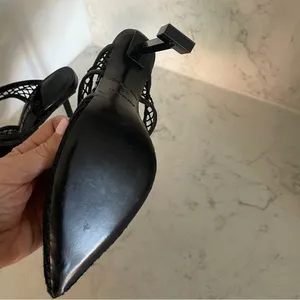 New! Jessica Rich Ysabelle Fishnet Pointed Toe Heels in‎ Black Sz 37 US 6.5 thumbnail 8