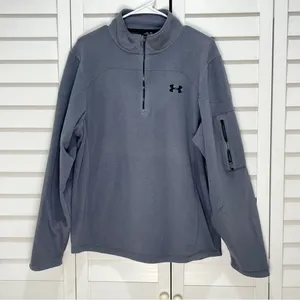 Imperfect 2011 Under Armour fleece medium large half zip lightweight fleece grey thumbnail 1