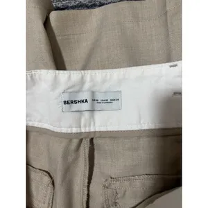 Bershka Beige Wide Leg Linen Blend Pants US 6 thumbnail 6