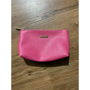 bareMinerals Pink Cosmetic Makeup Travel Zip Pouch Bag Gold Tone Vegan Leather thumbnail 3