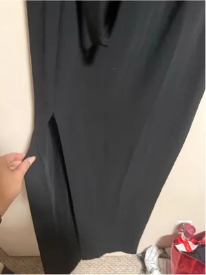 Amanda Uprichard Revolve Queen Halter Maxi Slit Gown In Black- Size Small thumbnail 5