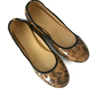J.Crew Ballet Flats Sz 8.5 Leopard Print Patent Leather Shoes Slip‎ On Loafers thumbnail 3