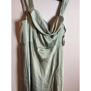 NWT Birdy Grey Mia Matte Satin dress in Sage green thumbnail 6