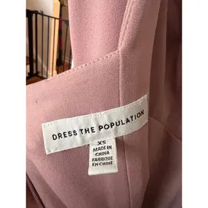 Dress the Population Dana Dress XS Blush Pink V-Neck Sheath Cocktail‎ Wrap Waist thumbnail 6