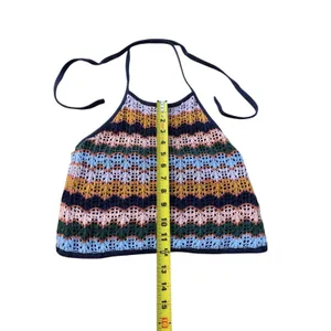 American‎ Eagle Crochet Halter Top XS Multicolor Chevron Boho Festival Core thumbnail 7
