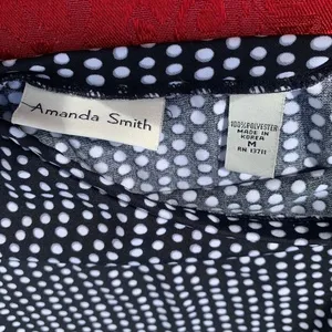 Amanda Smith Skirt Size Medium Black White Polka‎ Dots Flared Vintage Spring thumbnail 3