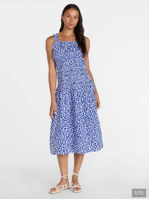 Gorgeous Time and Tru Women's Sleeveless Smocked Peasant Midi Dress XL NEW thumbnail 7