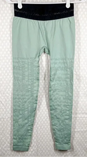 Gymshark Green Black Logo Graphic High‎ Rise Leggings thumbnail 1