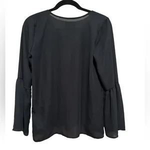 Abercrombie & Fitch Black Bell Sleeve Boho Blouse Xs thumbnail 4