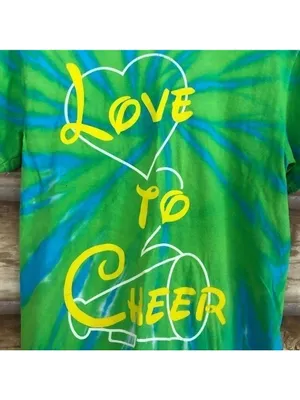 LOVE to Cheer tie dye Allstar Cheer tee size small thumbnail 3