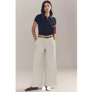 By Anthropologie Low-Rise Pleated Wide-Leg Trousers thumbnail 2