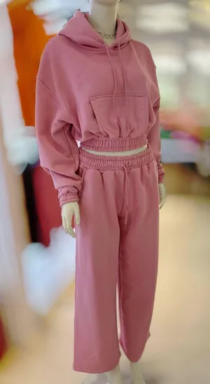 ZARA Long Sleeve Sweatsuit Set With Hoodie And Wide Leg Size XS thumbnail 1