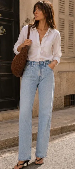 Abercrombie Fitch High Rise Loose Jeans Light Wash Size 30/10 Denim thumbnail 1