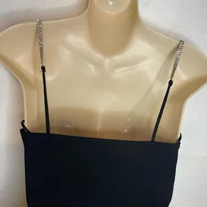 Windsor Black Crop Top with Glitter Straps thumbnail 3