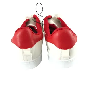 Twisted Womens Sneakers Faux Leather Lace Up White Red Low Top Size 9 thumbnail 3