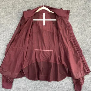 Lululemon Goal Crusher Burgundy Lightweight Jacket Mesh Hooded Windbreaker thumbnail 7