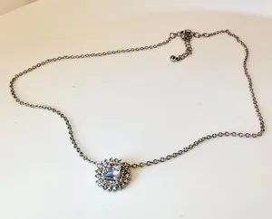 Crystal Flower Necklace Silver thumbnail 1