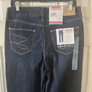 Seven7 Tummyless Jeans Women 10 Dark Wash High Rise Slim Straight NWT thumbnail 4