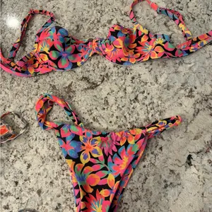 Kulani Kinis Black Neon Floral Underwire Bikini thumbnail 1